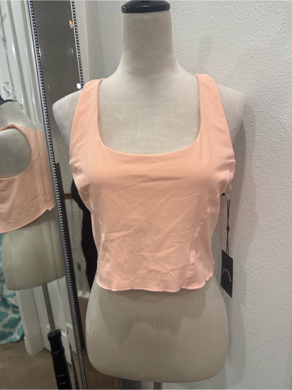 The Upside Top Bundle Peach and Black Cropped Tank with Built in Bra NWT - Picture 7 of 12